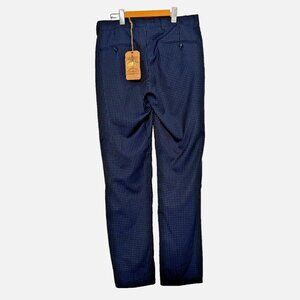NWT Parasuco Plaid Pants Blue Oxford Streed 32R Denim Jeans Checkered Comfort